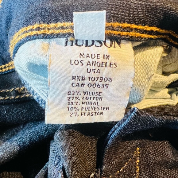 HUDSON 90s Vintage Beth Baby Boot Low Rise Jeans Size 30 Flat Pockets Stretchy - Picture 10 of 10